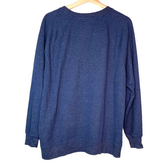 Wildfox Size Small Navy Blue GOOD VIBES Pullover Sweatshirt Loungewear - Picture 2 of 10